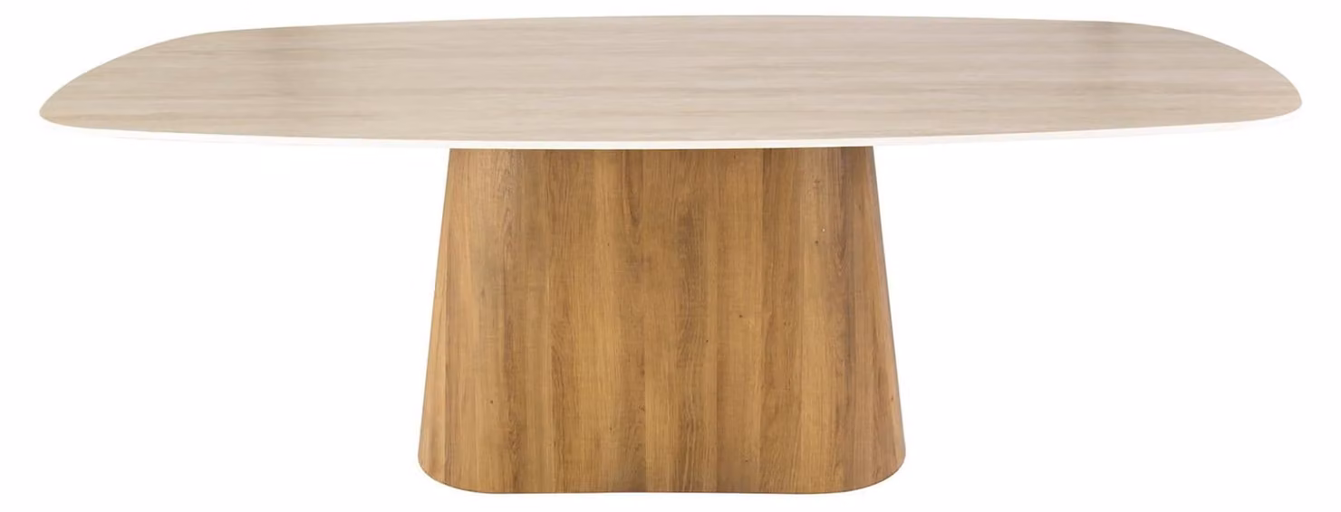Tavolo da pranzo FURNLUX Romano Beige e rovere 215 cm / Colore principale: beige / Dimensioni: 215 x 77 x 105 cm