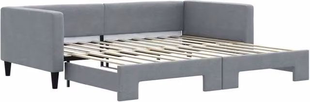 Divano letto | Sof¨¤ letto | Letto singolo Estraibile Grigio Chiaro 100x200 Tessuto
