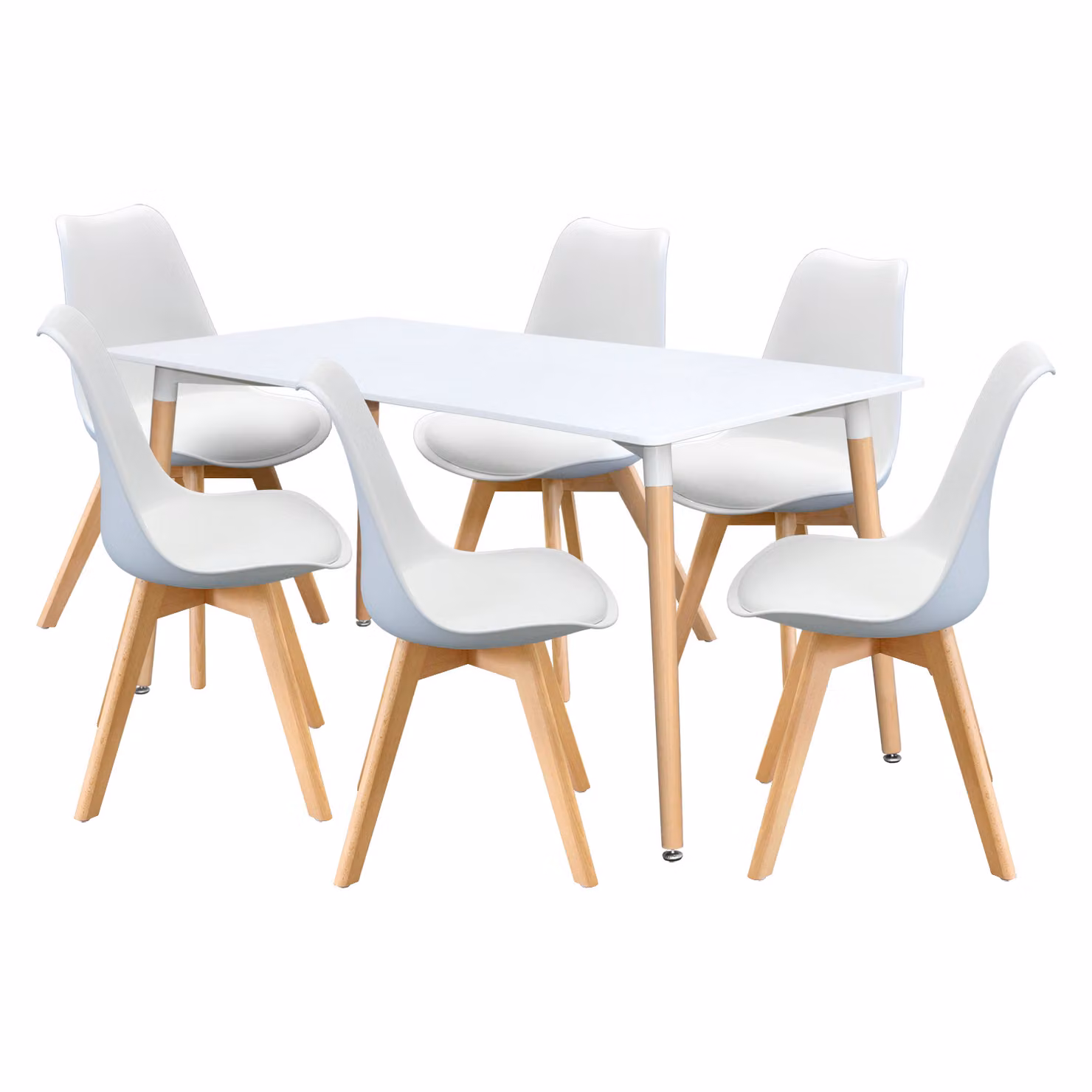 Tavolo da pranzo 160x90 QUATRO bianco + 6 sedie QUATRO bianco