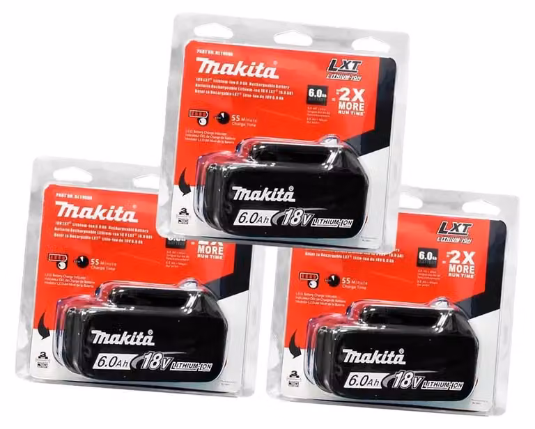 Batterie ricaricabili, capacità di 6000 mAh, dotate di caratteristiche di sicurezza, confezione da 3 pezzi da 6,0 Ah