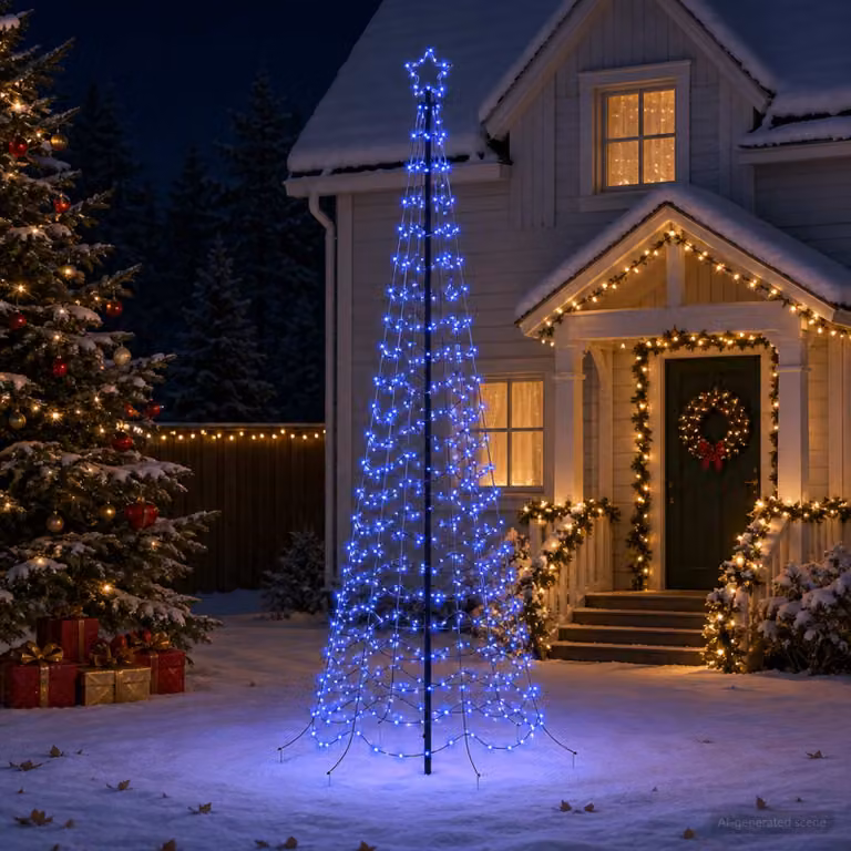 vidaXL Albero di Natale a spirale LED con picchetto EKENAS 250 cm