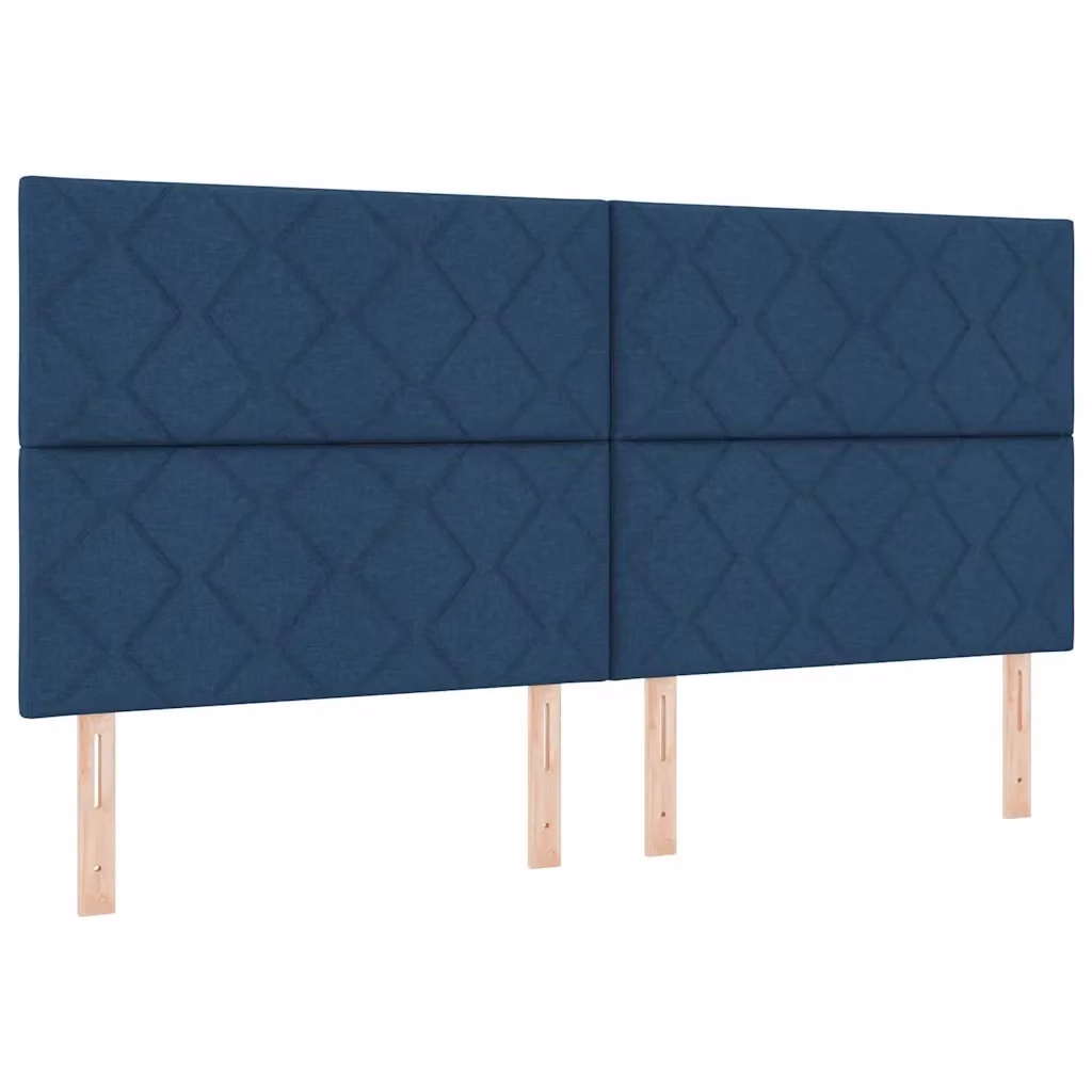 Letto a molle moderno vidaXL in tessuto blu con strisce LED sottostante e porta di ricarica USB, L/P/H: 200 x 200 x 203 cm – 2