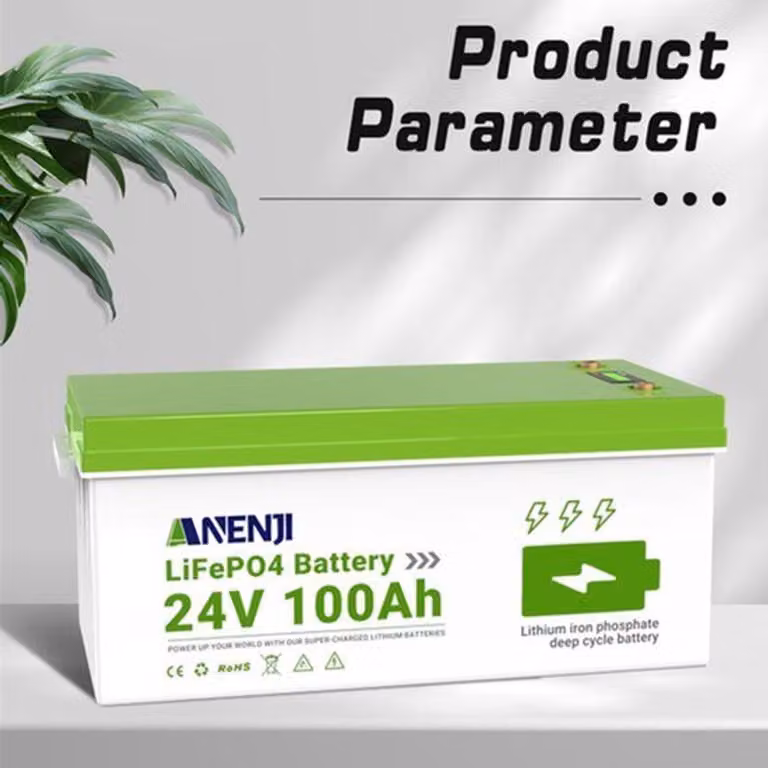 Batteria LiFePO4 portatile da 24V 100Ah - capacità di 2560 Wh - batteria ricaricabile per uso esterno e solare