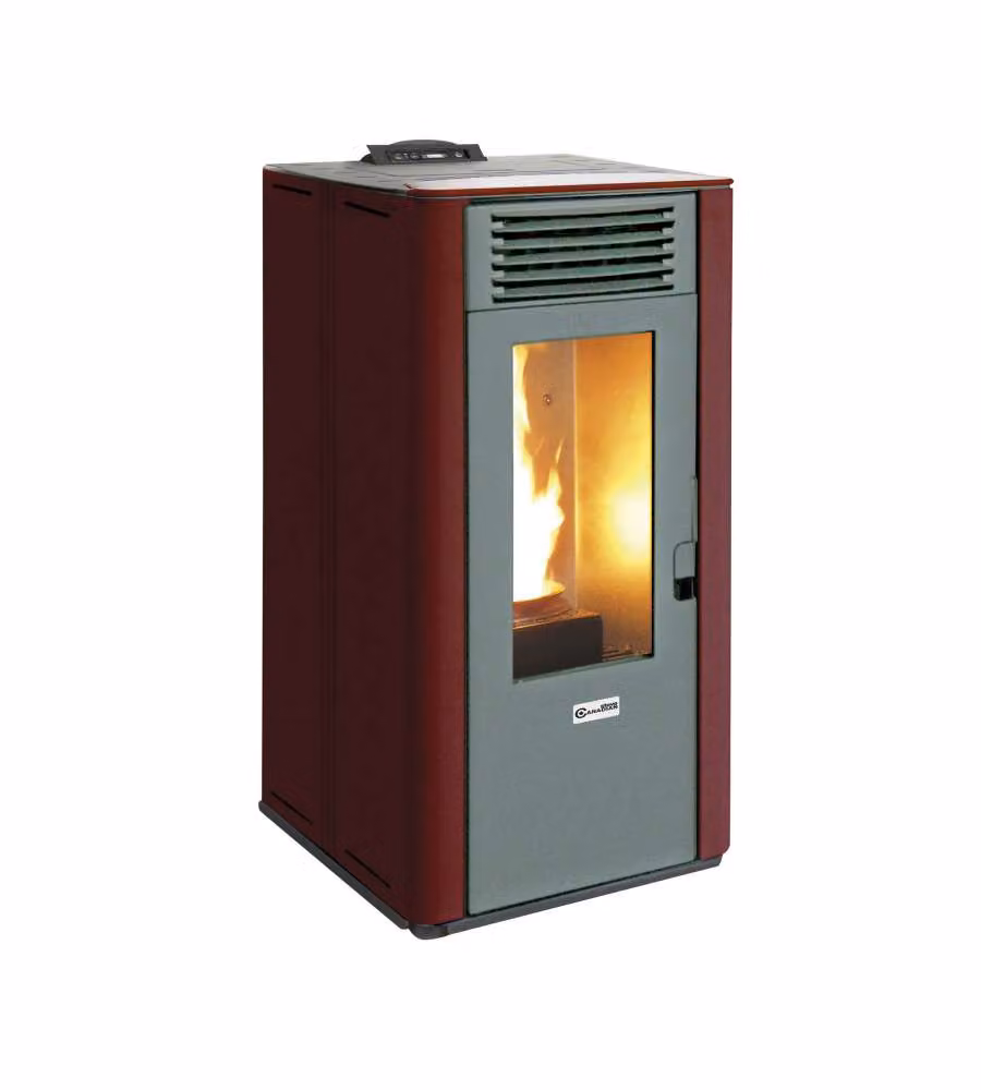 Canadian Stove Stufa a Pellet Design 10C Canalizzata Bordeaux - 9,7kW