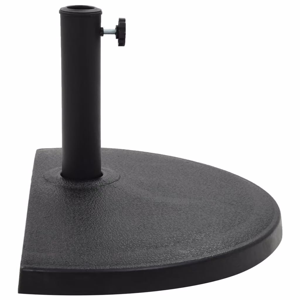 vidaXL Base per ombrellone semicircolare 15 kg in poliresina nera