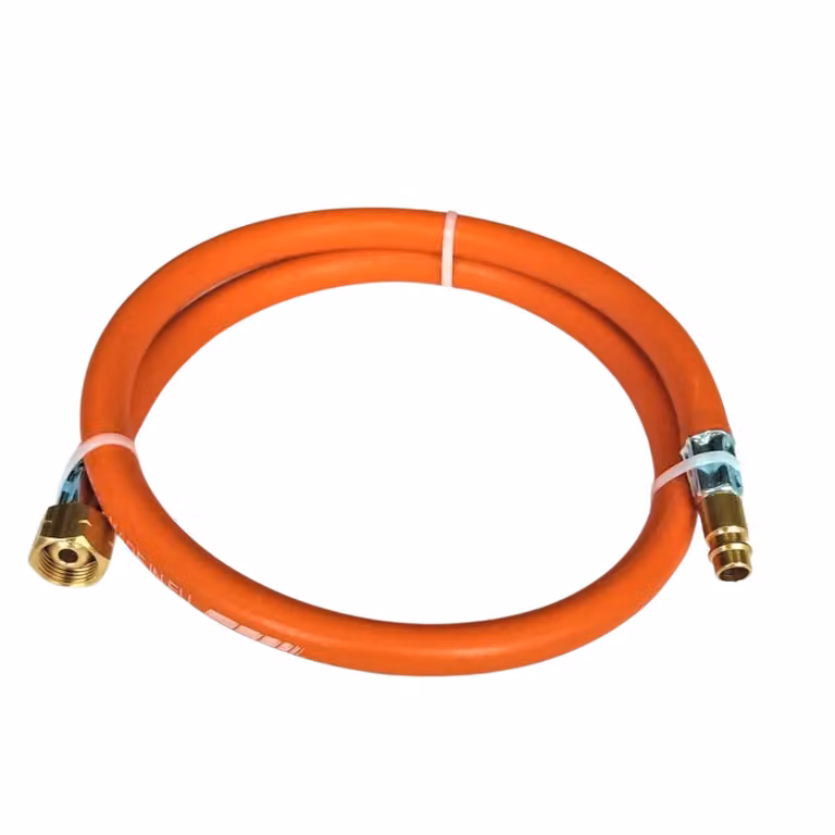 Tubo flessibile per gas propano-butano Zatechs con raccordo rapido 0,5 m 20 bar Ø6,3 mm DN 7,2 tipo 26 connettore x 1/4" filettatura sinistrorsa collegamento barbecue a gas roulotte bruciatore
