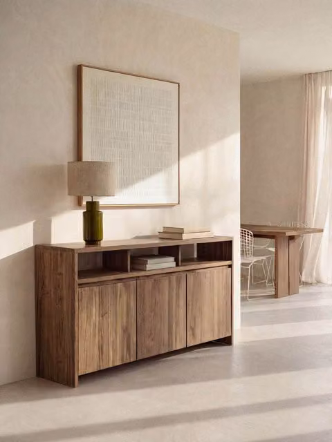 Credenza Dout 180 in legno massello di pino marrone Kenay Home