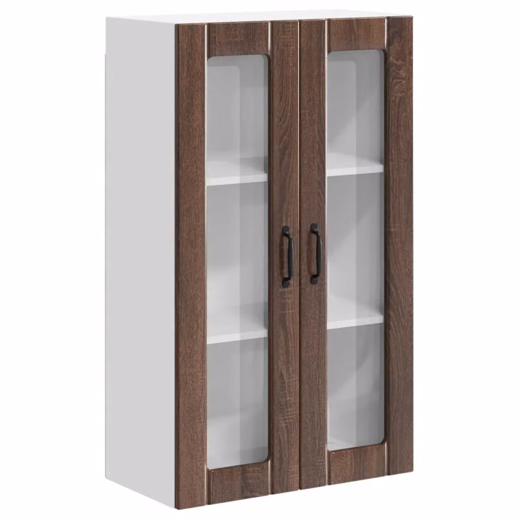 Pensile da cucina moderno vidaXL in legno color rovere marrone con ante a battente, L: 60 cm, P: 31 cm, H: 100 cm – 2