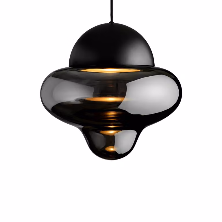 DESIGN BY US Lampada a sospensione Nutty XL, dimmerabile, Nero, Soggiorno / Sala da pranzo, Metallo, Design, Lampada a sospensione