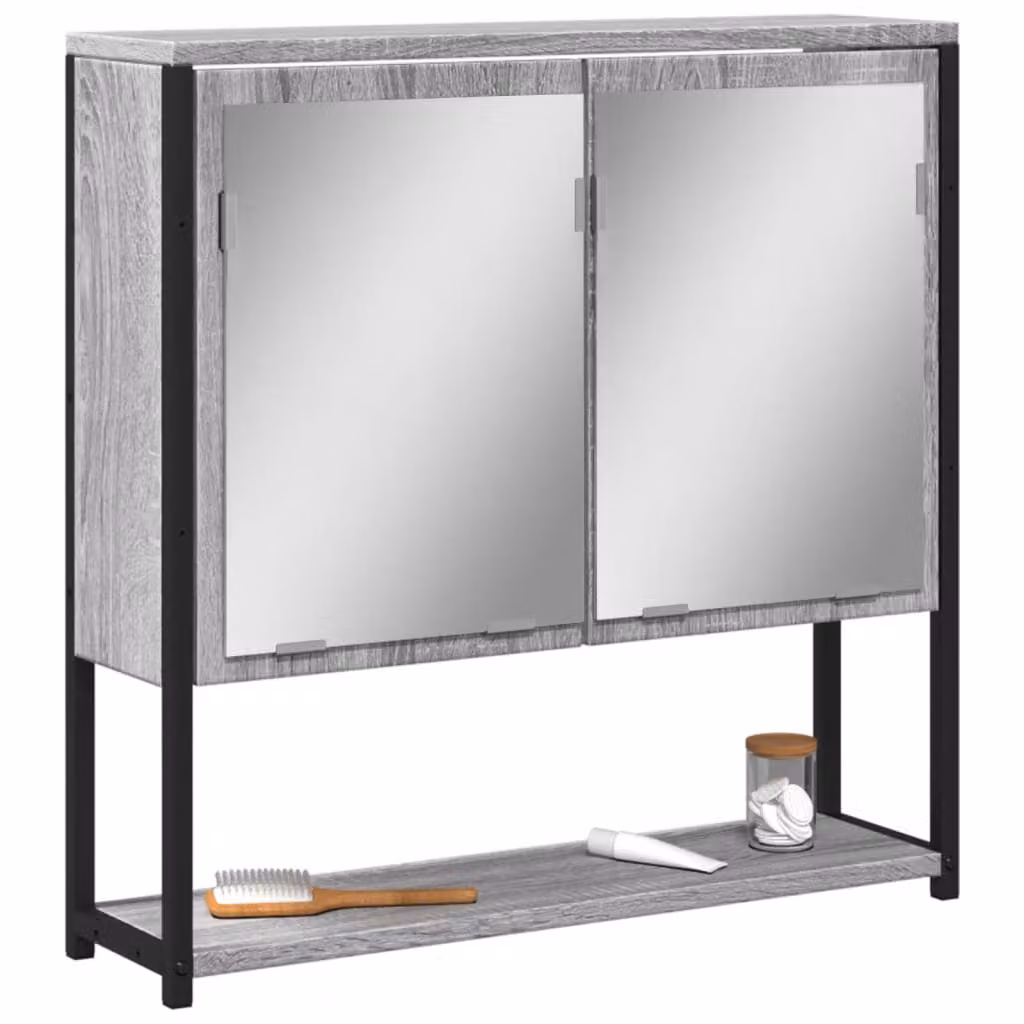 Specchio da bagno mobile vidaXL Grigio Sonoma L: 60 cm, P: 16 cm, H: 60 cm