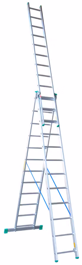Scala alluminio a 3 sezioni, altezza 841 cm, con 12+12+12 gradini - DR4212