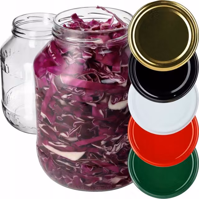 KADAX 2x Barattoli da 2,5 L per miele e conserve, coperchi in vetro Fi100
