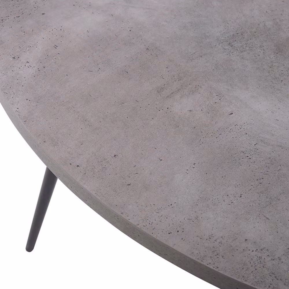 Tavolo da Pranzo Rotondo Beliani in MDF e Metallo Grigio con Finitura Opaca Diametro: 120 cm, Altezza: 76 cm – 2