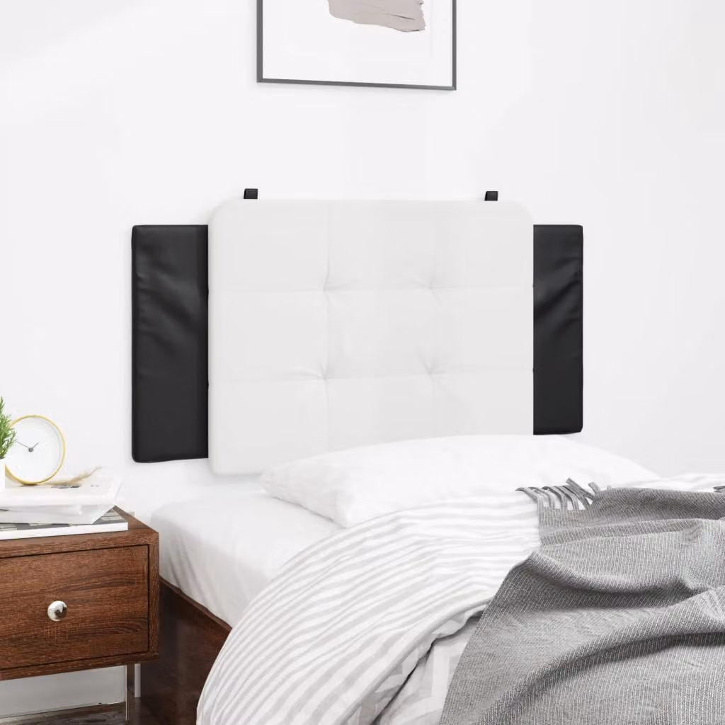 vidaXL Cuscino testiera Zadar Bianco e Nero in Similpelle, Larghezza: 100 cm