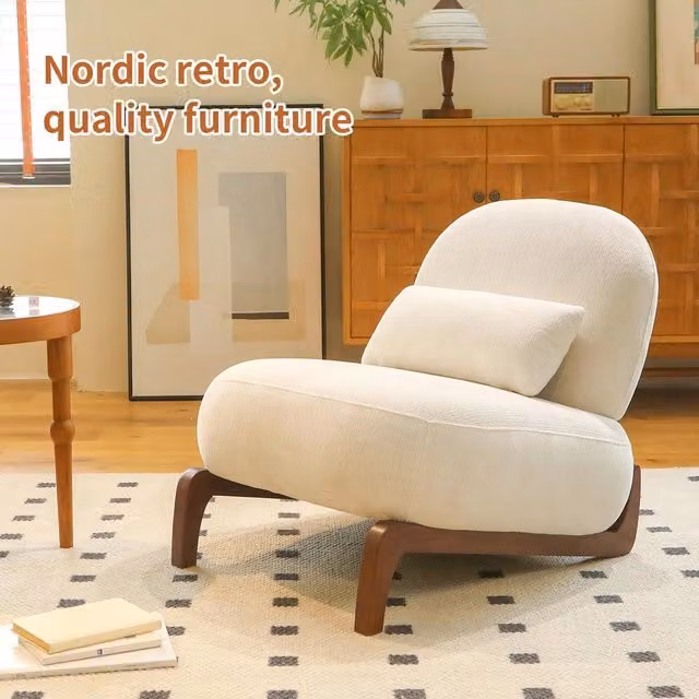 Sedia soggiorno set da 2 ¨C Minimal ¨C velluto grigio chiaro gambe legno cuscino imbottito