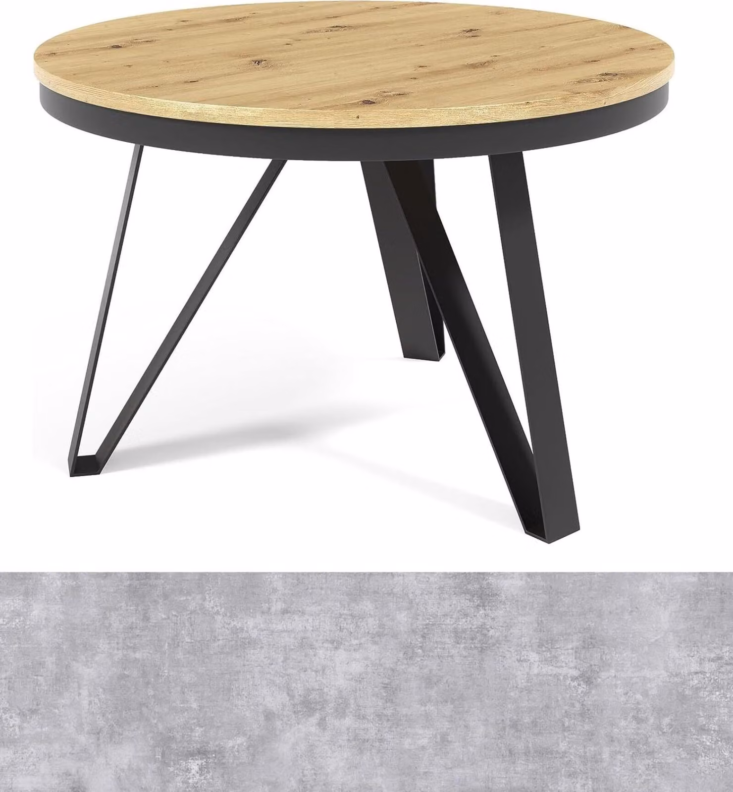 Tavolino All4All Tino, tavolino rotondo per il soggiorno, gambe in metallo, design elegante, gambe moderne, tavolino da caffè, stile loft, dimensioni 75/50 cm, 27 kg, colore grigio