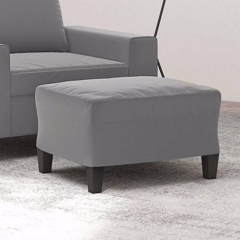 vidaXL Poggiapiedi Moderno in Microfibra Grigia L: 60 cm, P: 50 cm, H: 41 cm