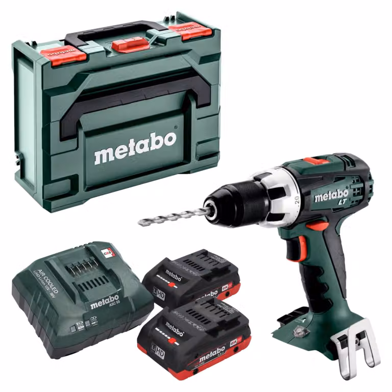 Metabo BS 18 LT trapano avvitatore a batteria 18 V 60 Nm ( 602102800 ) + 2x batteria LiHD 4,0 Ah + caricatore + metaBOX
