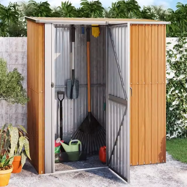 Casetta da giardino 180,5x97x209,5 cm effetto legno 150906