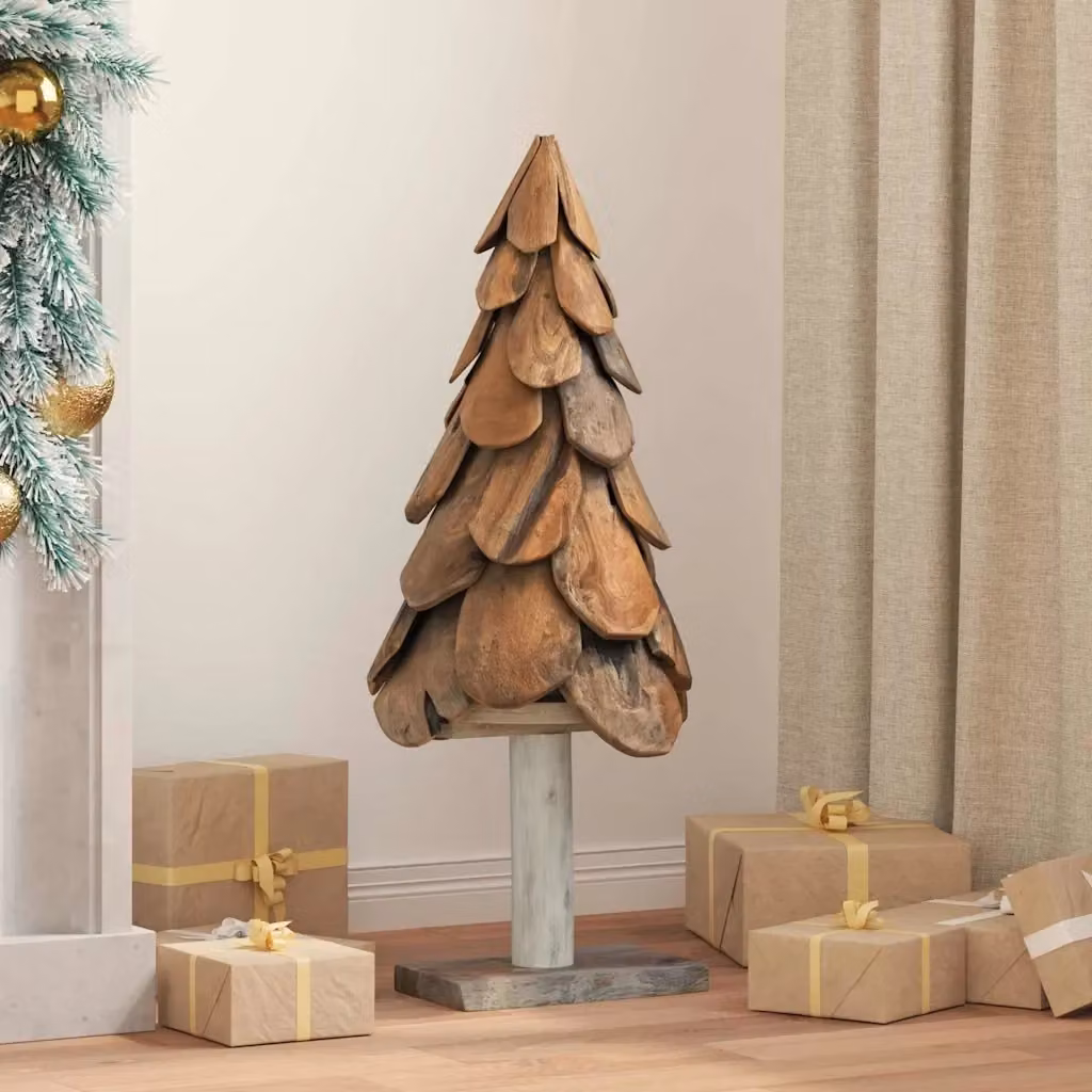 Albero di Natale Design In in legno massello di teak marrone, Altezza: 91 cm – 2