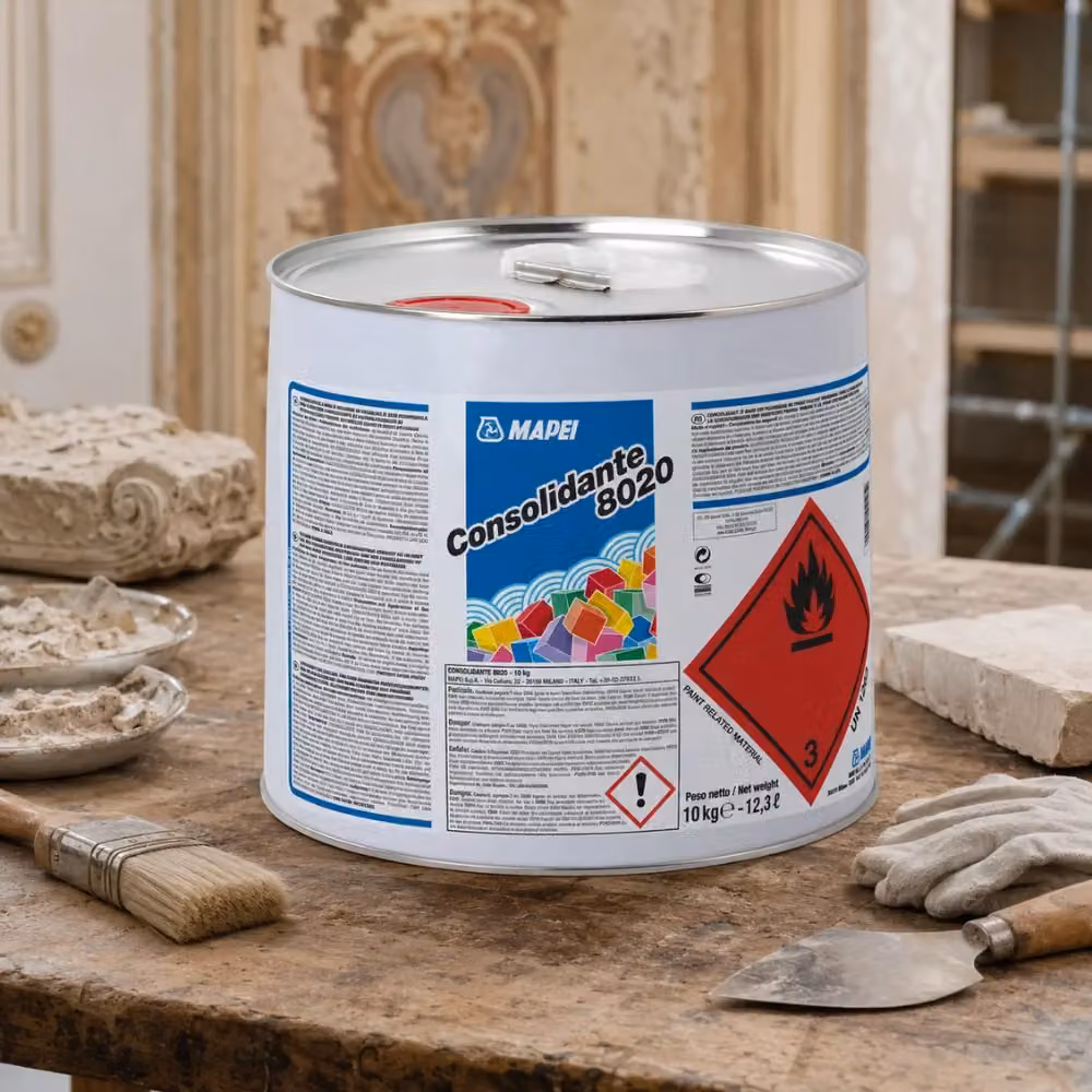 Mapei Consolidante 8020 Trasparente a Base Solvente per Restauro di Pietra, Mattoni e Intonaci, 10 kg – 2