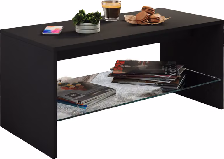 Tavolino in legno | Sofatic con spazio di archiviazione sufficiente | Dimensioni ca. H. 40 x W. 90 x D. 40 cm | Tavolo da soggiorno – Wisal