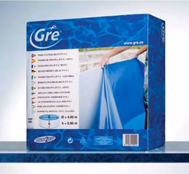 Liner Blu in PVC per Piscina Ovale Gre, L: 10,00 m x P: 5,50 m, H: 1,32 m
