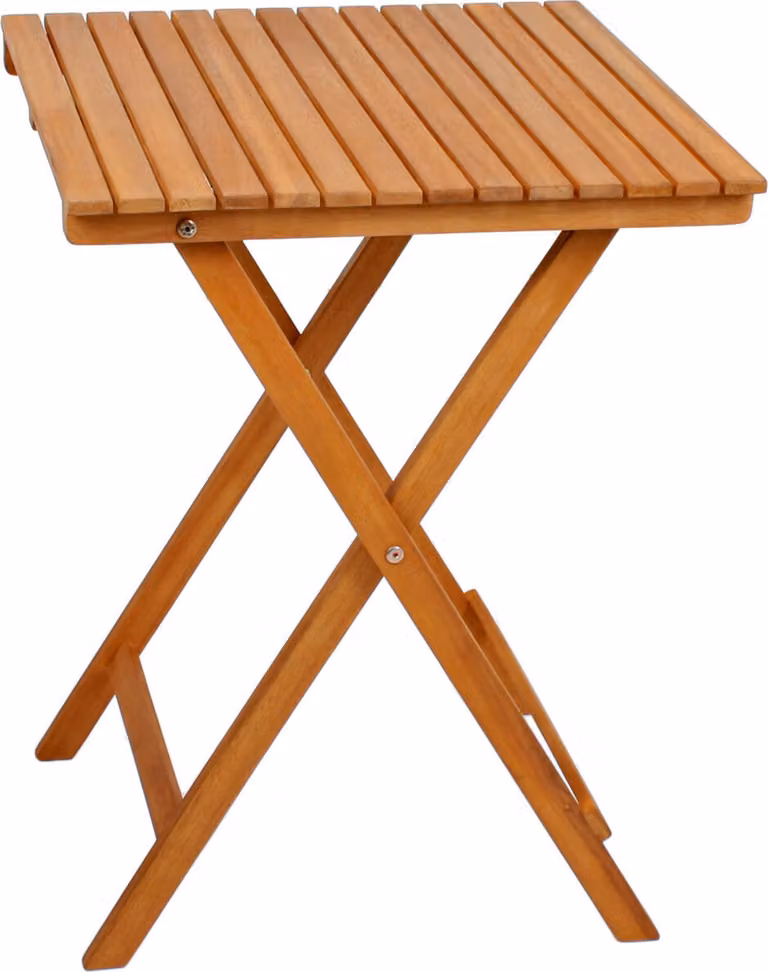 Tavolo da balcone e da giardino in acacia - 72 x 55 cm - Tavolo da bistrot in legno Tavolo pieghevole Tavolo da birreria all'aperto