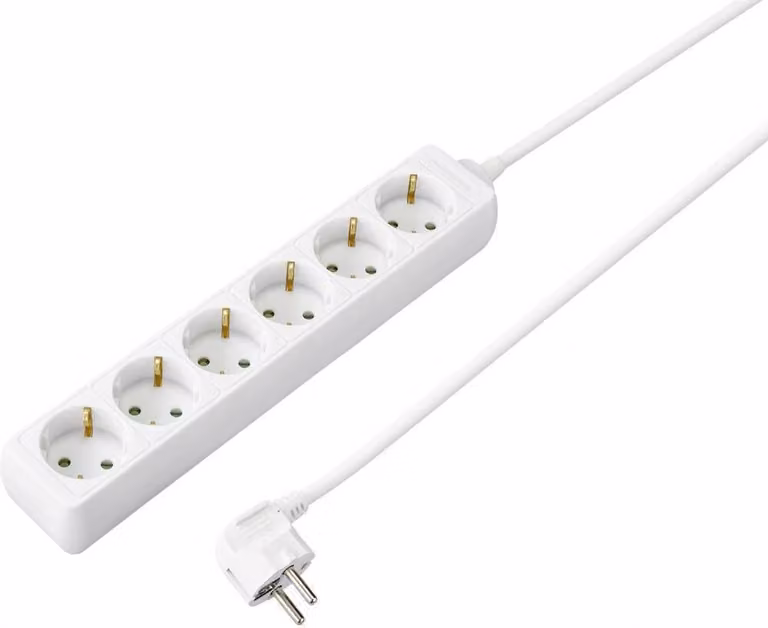 Sygonix SY-4891000 Presa multipla Bianco Contatto di protezione 1 pz