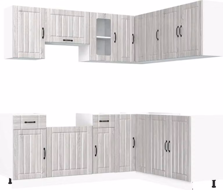 Set Mobili da Cucina 11 pz Lucca Grigio Sonoma in Truciolato