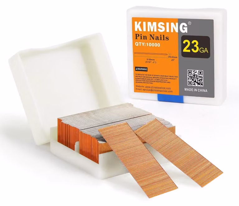 Chiodi per impiallacciatura, calibro 23, lunghezza 25 mm, rivestiti in rame, confezione da 10.000 pezzi