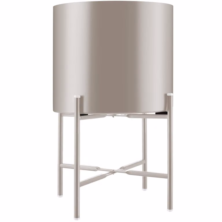 Set da 2 portapiante tectake in acciaio e plastica, colore beige, design industriale per piante da interno