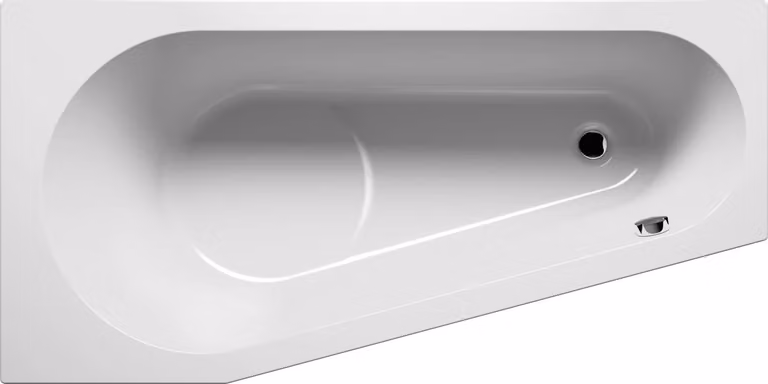 RIHO Delta baignoires d'angle, version droite, à encastrer, 1 place, blanc, B066001005, B066001005