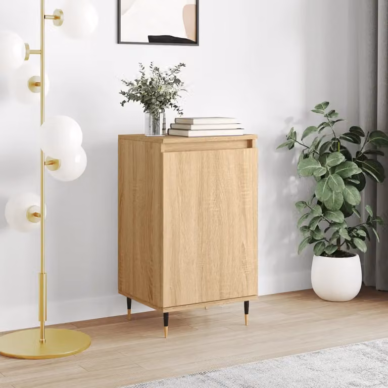 Credenza moderna vidaXL in legno e metallo, beige/grigio/marrone, L 40 cm x P 35 cm x H 70 cm