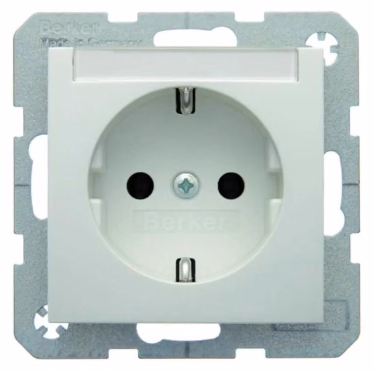Berker SCHUKO presa di corrente pws/gl con campo di etichettatura 47508989