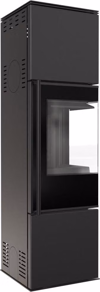 KRATKI REN M/P stufa a legna 7kW Ø150 Nero Set di montaggio Autochiudente