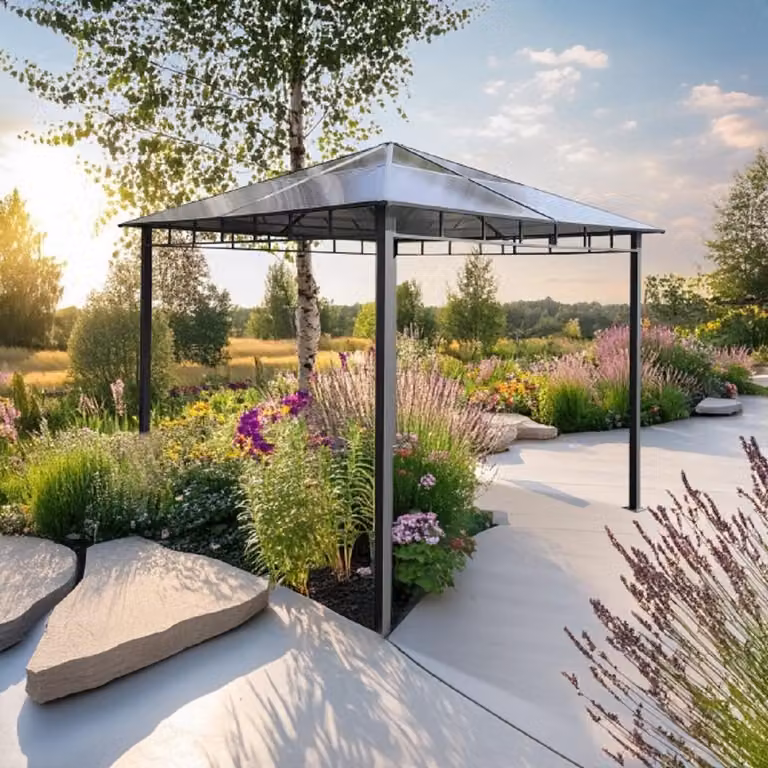 Casa Padrino Gazebo grigio 300 x h. 260 cm - Arredo giardino e patio