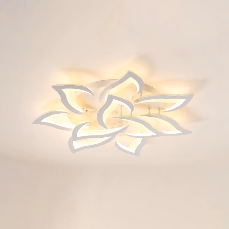 Lampada a soffitto a LED a forma di fiore - Modello A7703 - Design moderno - Bianco - Adatta per ambienti da 15 a 30 m² - 220 V - Non dimmerabile