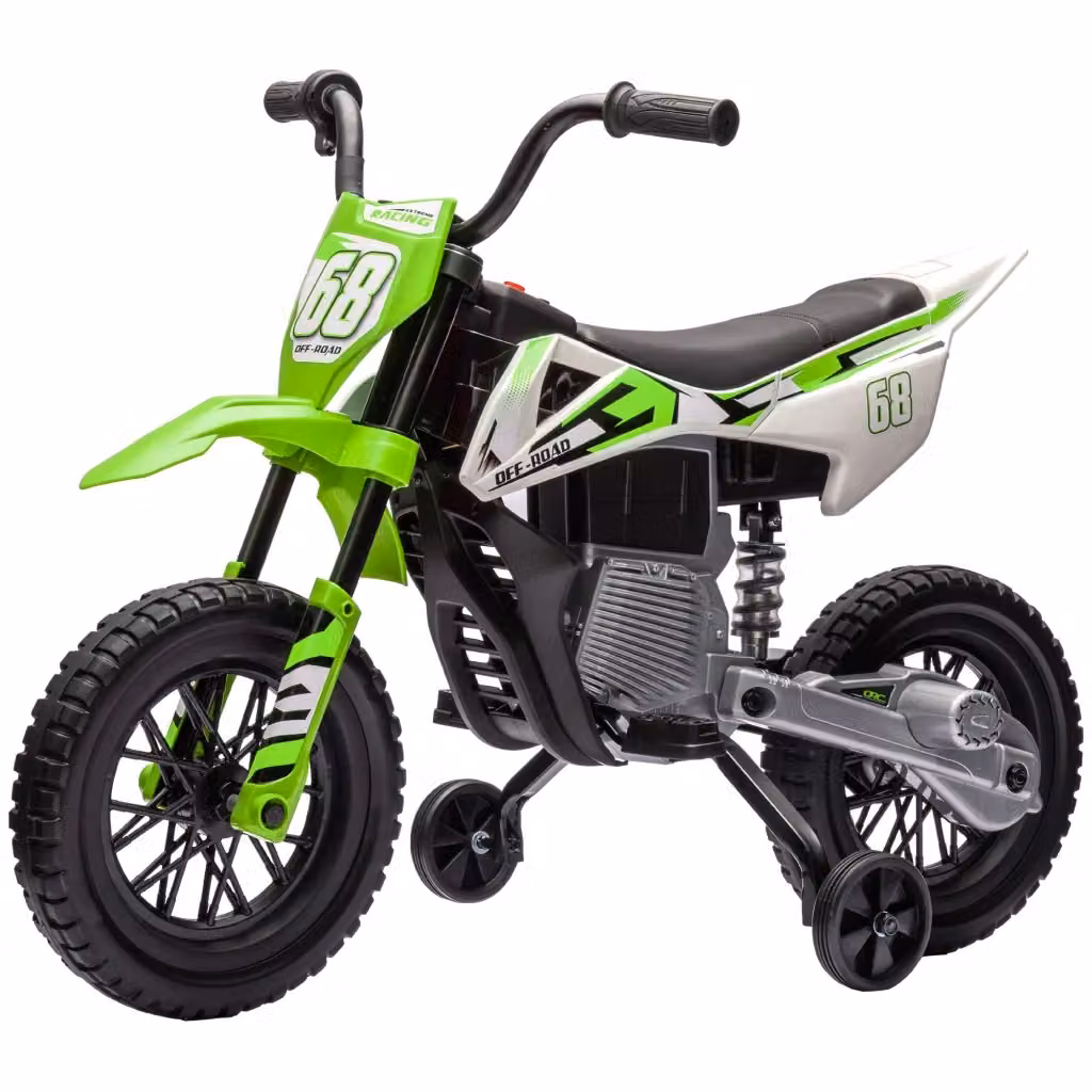 Moto Elettrica Cross Minimal per Bambini Verde 12V con Batteria Ricaricabile e Luci e Suoni – 2