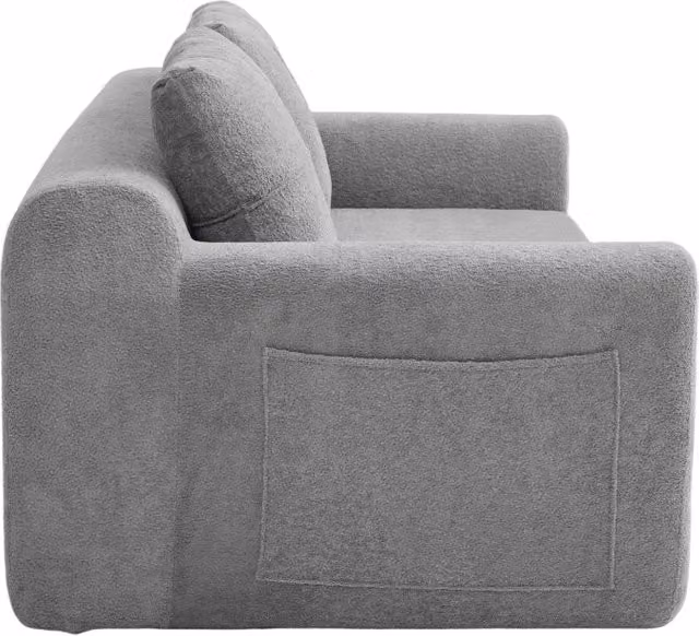 Divano letto pieghevole moderno in velluto grigio scuro 179x95x79 cm, trasformabile in letto doppio da pavimento