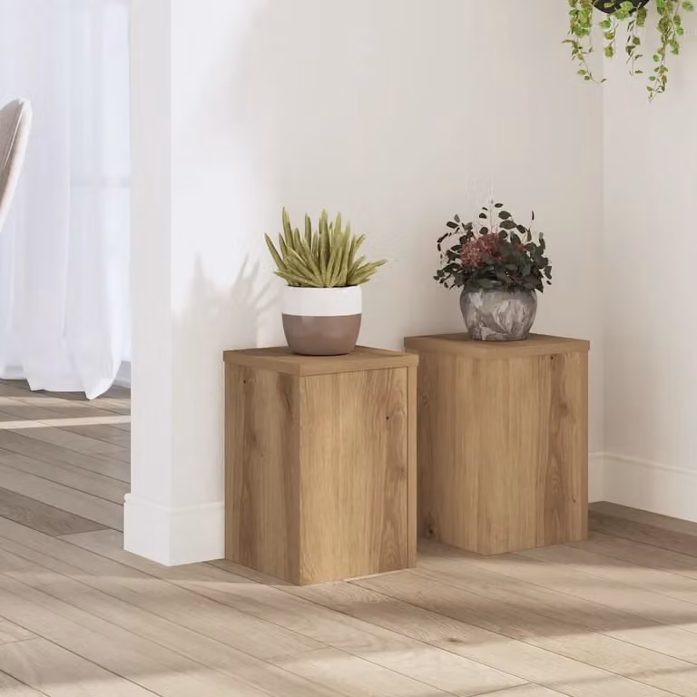 Set di 2 supporti per piante vidaXL in legno marrone, L/P/H: 20 x 20 x 30 cm