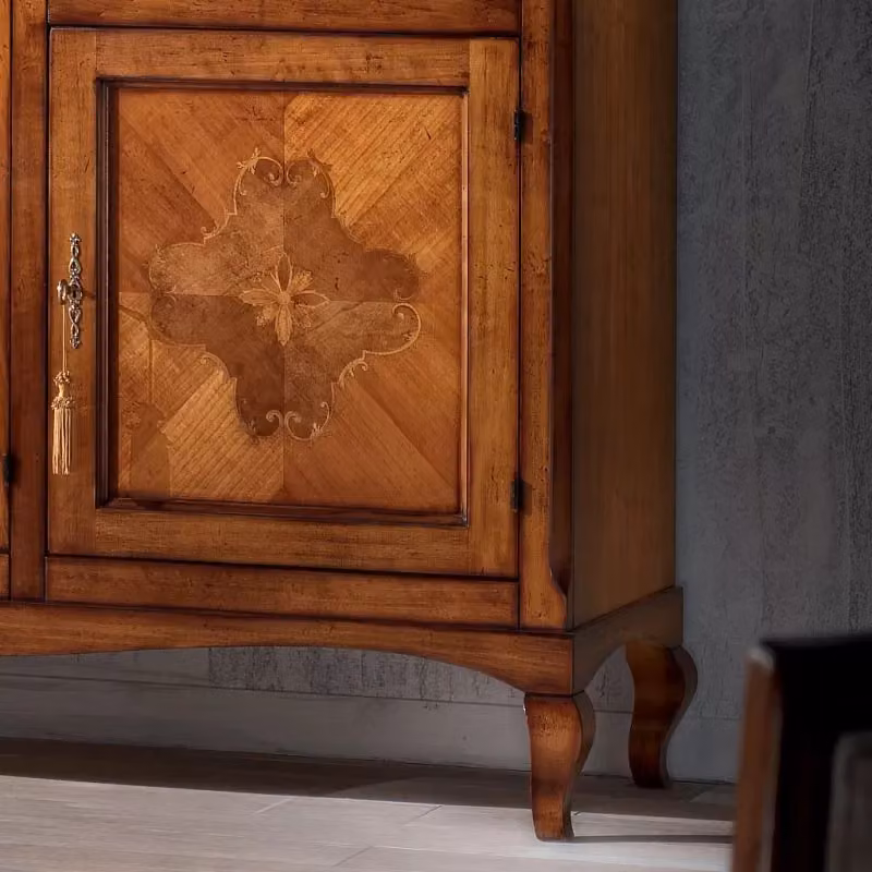 Credenza classica in legno di faggio con 3 porte e 2 cassetti Mobili 2G L: 165 cm, P: 49 cm, H: 113 cm – 3