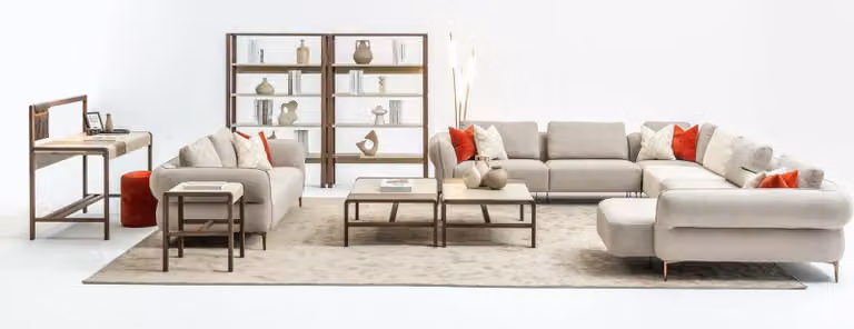 Sofa set Wohnzimmer Polstersofa 3 Sitzer U-Form Sofagarnitur Modern