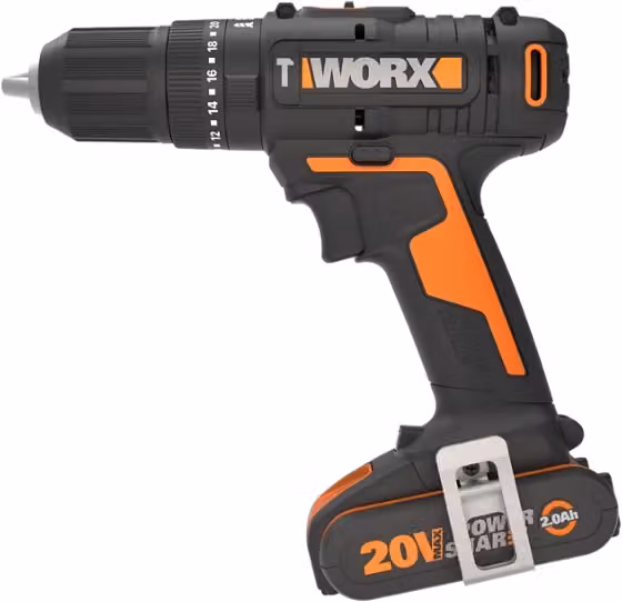 Trapano Avvitatore con Percussione Worx WX370.1 20V 50Nm con Mandrino 13mm e Batteria Ricaricabile Nero