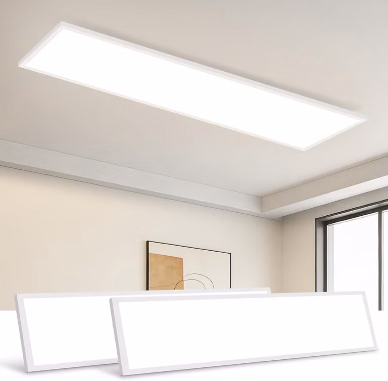 ZMH Lampada da soffitto a LED, pannello luminoso, dimmerabile, 120x30 cm, con telecomando, 40W, lampada da soffitto per camera da letto, bianca, lampada per ufficio, adatta per ufficio e cucina
