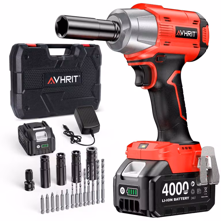 Avvitatore a batteria per viti per legno - 28 Volt, coppia di 800 Nm - 2 batterie da 4000 mAh