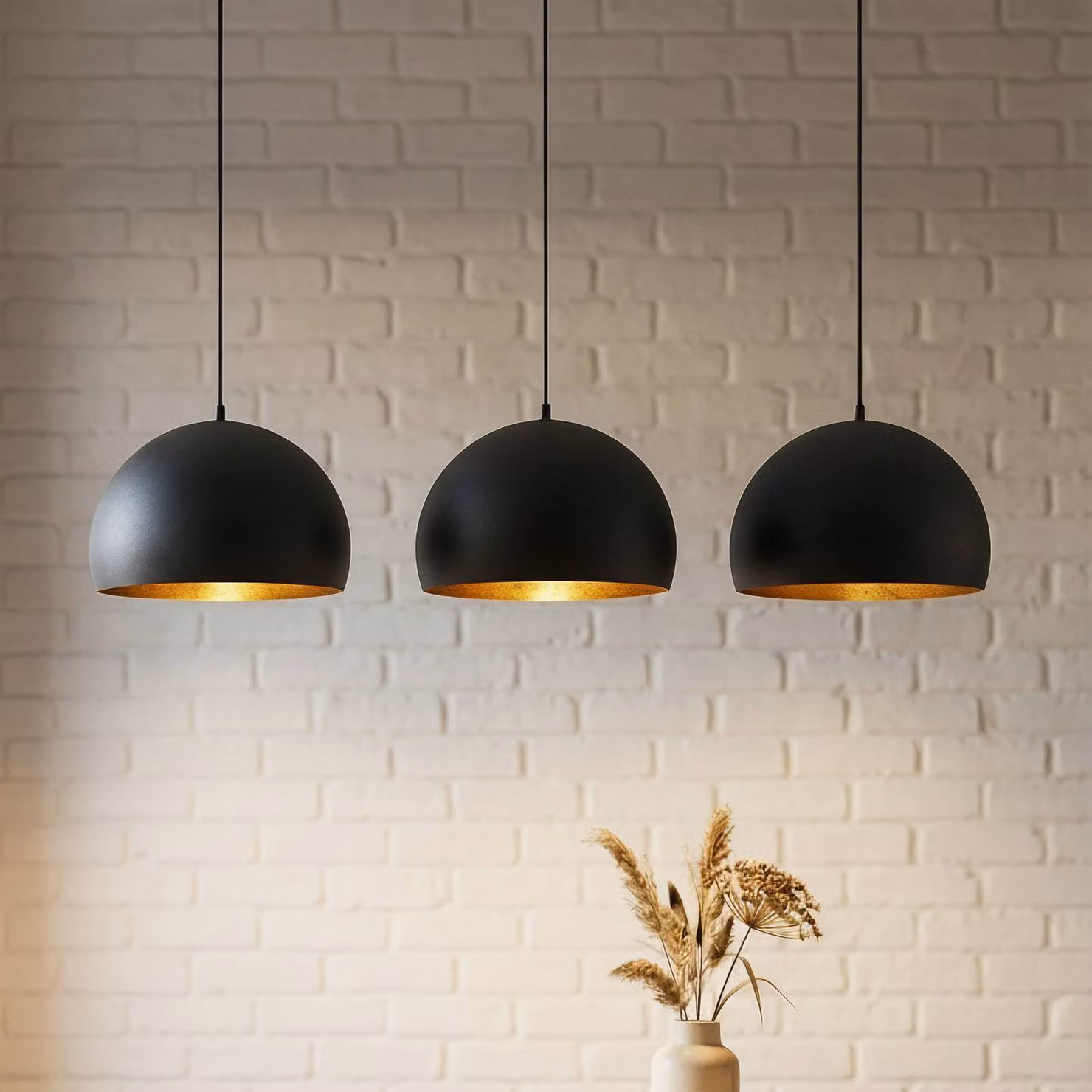 Lampada a sospensione Tarjei Lindby, dimmerabile, Nero, Soggiorno / Sala da pranzo, Metallo, Moderno, Lampada a sospensione