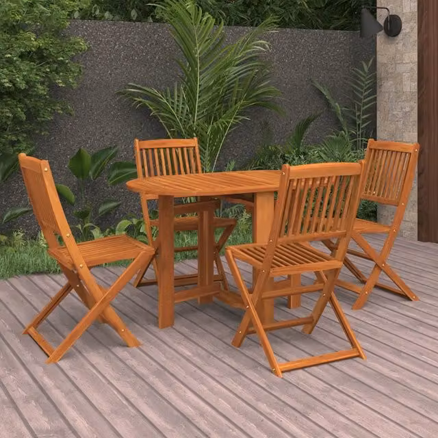 Set da pranzo da giardino da 5 pz in Legno Massello di Acacia 3086969