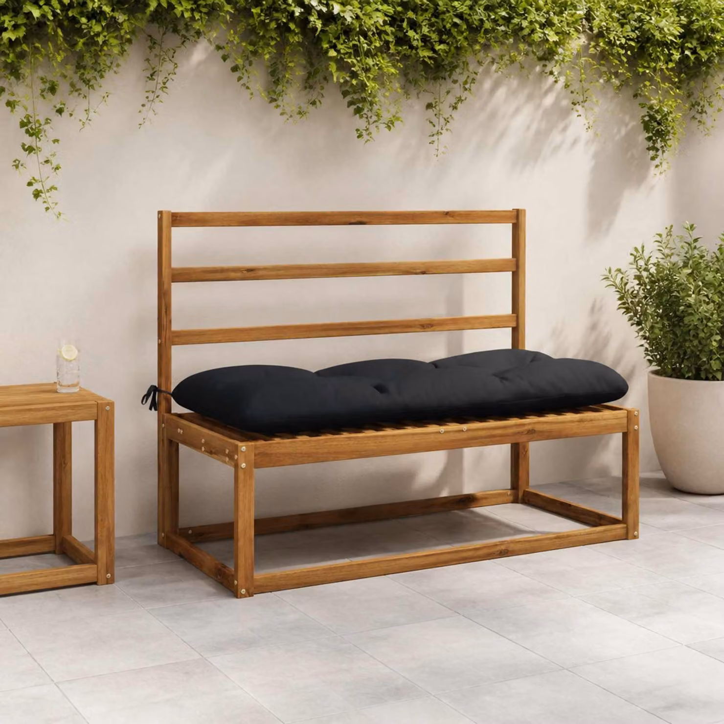 vidaXL Cuscino per panchina VIANEN Blu, L 120 cm x P 120 cm x H 12 cm, in Poliestere con fodera rimovibile e resistente ai raggi UV