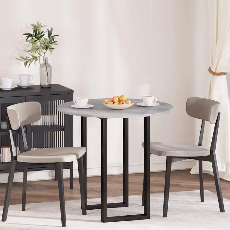 Piano del tavolo rotondo vidaXL in legno ingegnerizzato grigio, Ø 80 cm, H 1,5 cm
